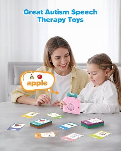 Airbition Bilingual Pink Spanish and English Talking Flash Cards, Pocket Speech Therapy Tools with 510 Words, Montessori Language Learning Aids, Children's Sensory Learning Kits thumbnail 4