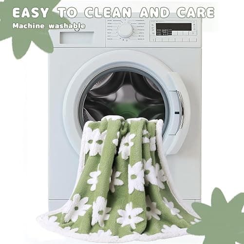 Luciphia Waterproof Pet Blanket for Medium Large Dogs Washable Fluffy Thick Jacquard Shag Fleece Warm Sherpa 3D Textured Flower Print for Cats Puppy Couch Protection (Green,40x28 inches) thumbnail 6