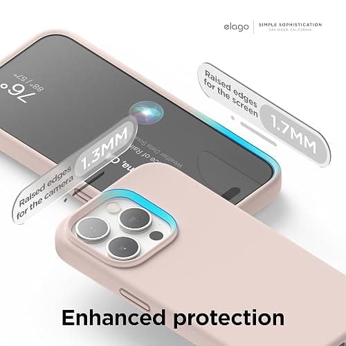 elago Compatible with iPhone 15 Pro Case, Liquid Silicone Case, Full Body Protective Cover, Shockproof, Slim Phone, Anti-Scratch Soft Microfiber Lining, 6.1 inch (Lovely Pink) thumbnail 5