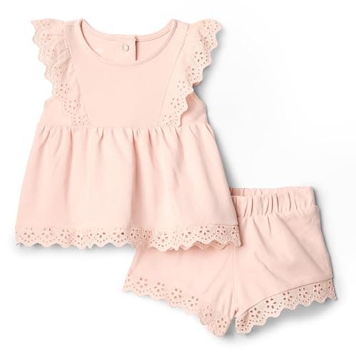 Amazon Essentials x Sofia Grainge Toddlers and Baby Girls' Eyelet Short & Top Set - Image 1