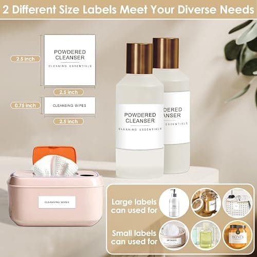 372 PCS Preprinted Minimalist Home Laundry Bathroom Labels for Organizing | Household Labels with DIY Blank Labels, Waterproof Oil Resistant Stickers for Bathroom Laundry Home Organization Supplies thumbnail 4