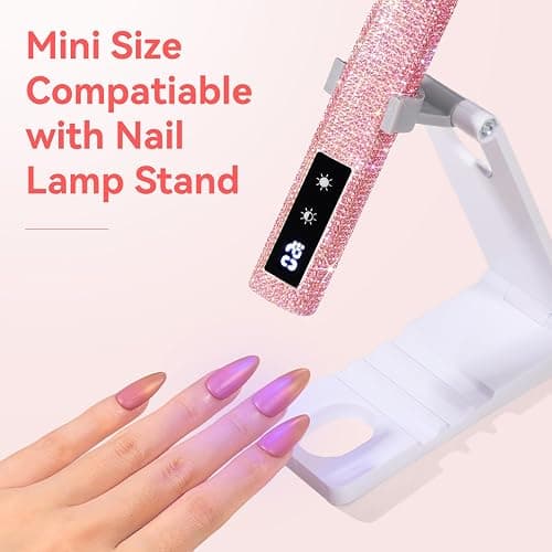 Makartt UV Nail Lamp, Handheld Flash Cure Lamp with Painless Mode 800mAh Rechargeable Portable Nail Light with LCD Display & 3 Timers for Home & Salon DIY(Diamond) thumbnail 8