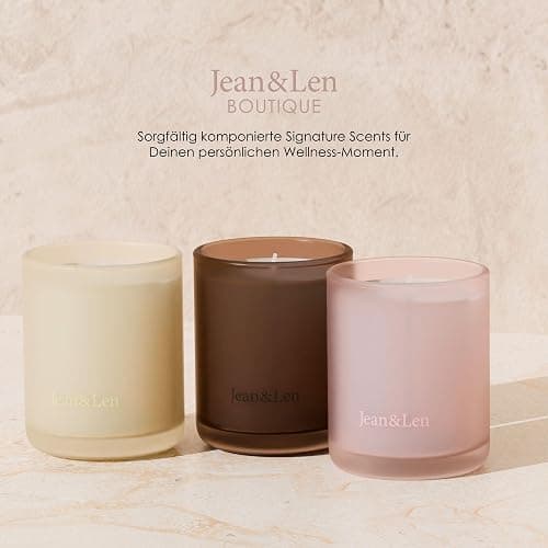 Jean & Len Aromatic Therapy Peony & Lychee, natürliche Sojawachskerze, zarter-floraler Duft, Brenndauer 4 hrs, Duftkerze im Glas, 120 gr thumbnail 7