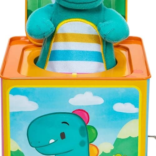 Schylling Brand Baby Dino Jack in The Box - Classic Tin Musical Popping Toy - Ages 18 Months to 4 Years thumbnail 4