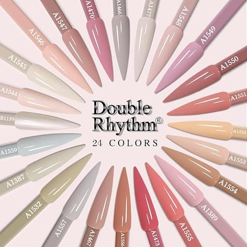 Double Rhythm 28Pcs 0.5Oz Gel Nail Polish Set Same Color Same Bottle Gel Polish Kit Nail Art Manicure Salon DIY at Home for Women (Nude Pink Collection-T24-3) thumbnail 5
