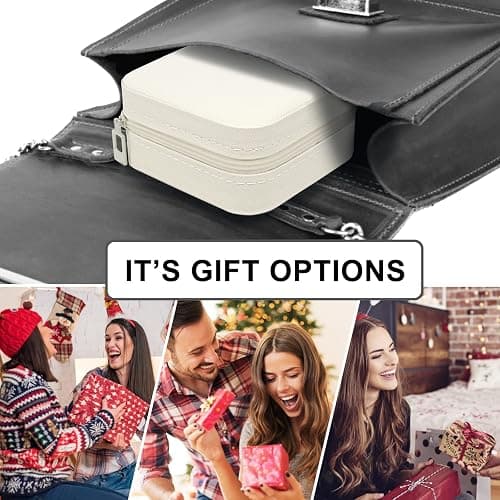 KEINE MARKE Small Jewelry Box, Travel Portable Jewelry Case for Ring, Pendant, Earring, Necklace, Bracelet Organizer Storage Holder Boxes (White*2) thumbnail 8