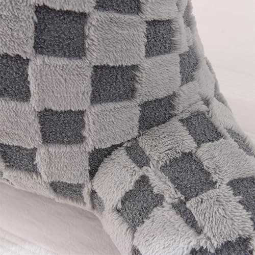 Aimuan Reading Pillow Checkered Bed Rest Wedge Backrest Checkerboard Pillow with Arms Back Support for Sitting Up in Bed Cushion Incline Rest Sleeping Snoring Pillow (Grey,Large) thumbnail 8