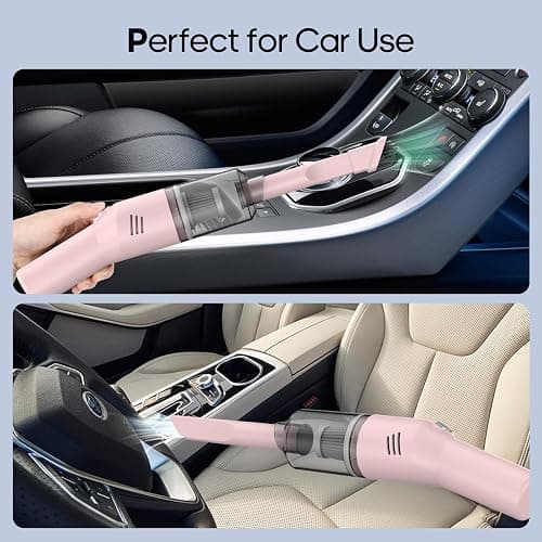 Mini Handheld Vacuum for Home&Car, Cordless Portable Rechargeable Pink | Quick Cleanups, Tight Spaces, USB-C Rechargeable, Easy Storage, Office, Cup Holders, Seat Gaps, Window Tracks thumbnail 8