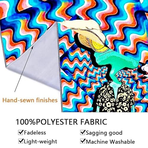 ADDWel Blacklight Frog Tapestry, Hippie Alien Tapestry Glow In The Dark, UV Reactive Black Light Upright Posters Wall Hanging for Bedroom Dorm Living Room Backdrop Decor thumbnail 4
