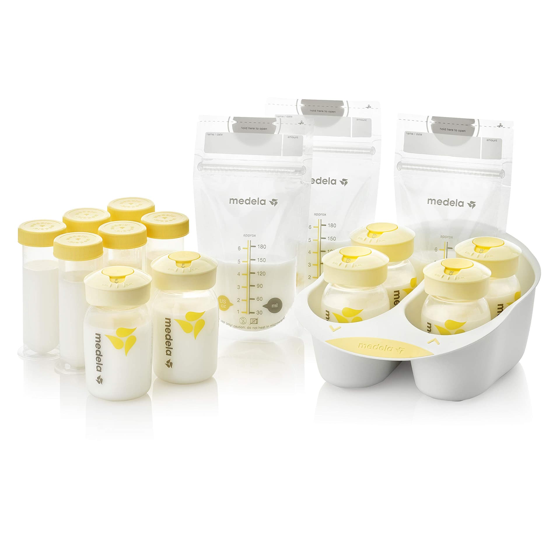 Medela Breastmilk Storage Solution Set, Including 6 x 150ml Bottles, 6 x 80ml Breastmilk Storage Tubes, 20 x 180ml Storage Bags - Image 1