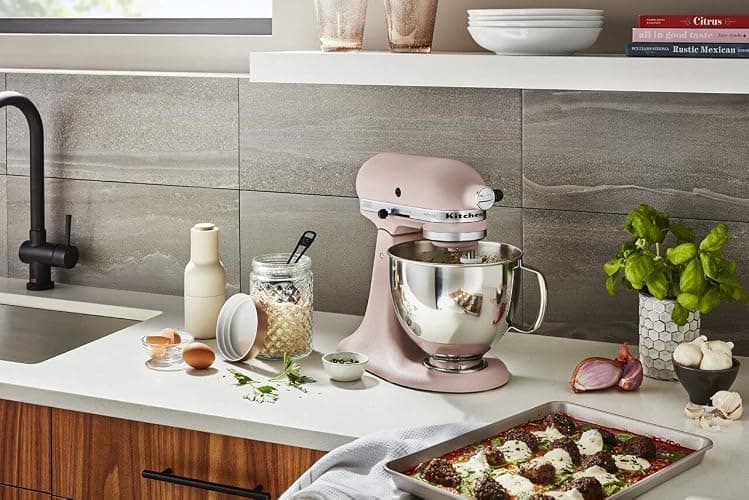 KitchenAid Artisan Series 5 Quart Tilt Head Stand Mixer with Pouring Shield KSM150PS, Feather Pink thumbnail 2