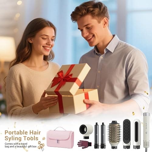 6 in 1 Air Wrap Hair Styler, 110,000 RPM Hair Dryer Brush with Auto-Wrap Curlers, Oval Brush & Volumizer, Hot Air Styler for Fast Drying,Curling, Smoothing & Volume, Air Styler with Travel Case thumbnail 7