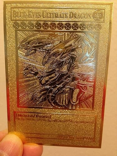 Blue-Eyes Ultimate Dragon Gold Metal Yugioh Card - Image 1