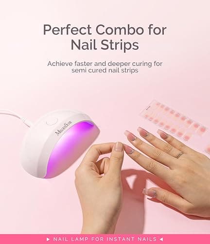 MelodySusie Pocket-Sized LED UV Nail Lamp with Ultra-Lightweight Design, P-ART04 UV Light Cures All Soft Gels at Home, Especially Instant Nails, Semi-Cured Gel, Base Coat & Top Coat (White) thumbnail 2