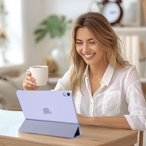 ProCase for New iPad Air 13 Inch Case M3 2025/ M2 2024, Slim Smart Cover with Translucent Hard Shell Back, Supports Touch ID, Auto Wake/Sleep -Purple - Purple thumbnail 4
