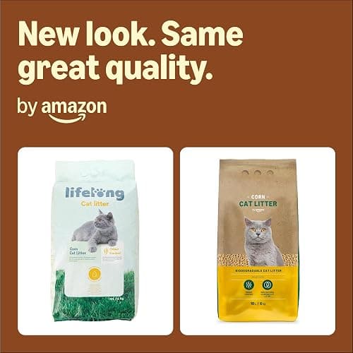 Amazon Brand - Lifelong Clumping Corn Cat Litter, Unscented, 10 L (Pack of 1) - 10 l (Pack of 1) thumbnail 3