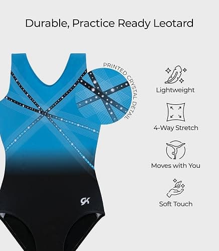 GK Glitz & Glam Gymnastics Leotard for Girls with Matching Scrunchie thumbnail 3