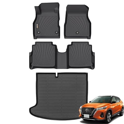 Binmotor-Floor Mats & Cargo Liner Set for Nissan Kicks 2024 2023 2022-2018, All Weather Mats Cargo Trunk Mat Waterproof Car Mats for Nissan Kicks Accessories Custom Fit - Image 1