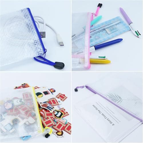 VVCOIIROEI 32pcs Mesh Zipper Pouch Bags, 8 Sizes, 8 Colors Zipper Pouches for Organizing, Board Game Storage, Travel, School Office thumbnail 5