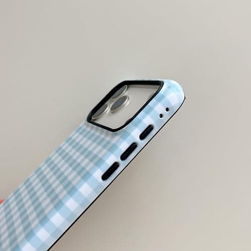 ZUDIISO Gingham Case for iPhone 17 Pro Max, Cute Checkered Aesthetic Pattern, Slim Protective Soft TPU Shockproof Bumper Cover for Women Girls - Blue Classic Retro Plaid (Blue, for iPhone 17 Pro Max) thumbnail 5