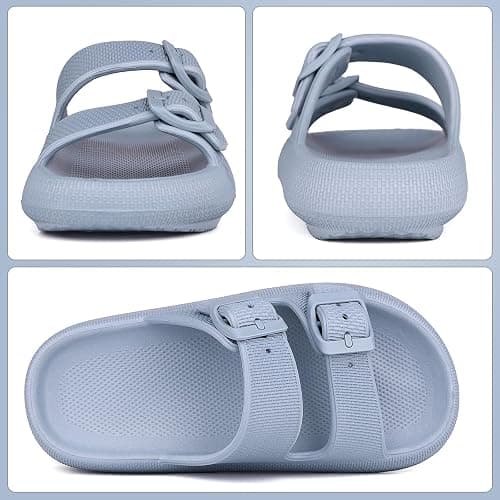 Kids Cloud Sliders Boys Girls Adjustable Buckle Sandals Non-Slip EVA Bedroom Shower Slippers Beach Pool Flip Flops thumbnail 4