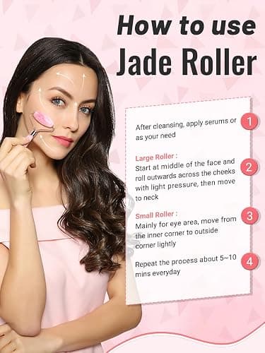 Gua Sha Face Roller Tools: Jade Roller Facial Tools for Skin Care - Facial Massager for Face, Eyes, Neck, Relieve Fine Lines and Wrinkles thumbnail 4