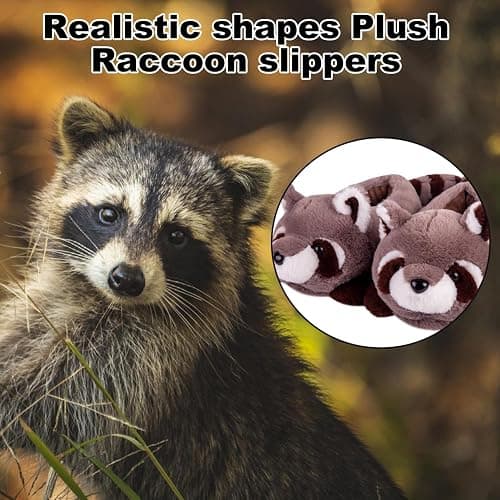 Women's Slippers Cute Wild Animal Fuzzy Plush Funny Slippers Novelty Fox Raccoon Red Panda Sloth Hedgehog Squirrel Koala Cozy Soft Winter Warm House Shoes for Indoor/Outdoor thumbnail 5
