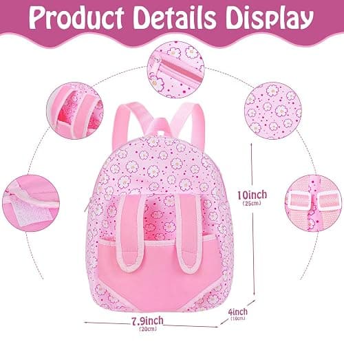UZIDBTO 12 Inch Baby Dolls with Backpack Carrier Can Store Doll Clothes and Accessories,12" Reborn Baby Doll Set in Gift Box with Feeding Bottle Nipple Diaper for Kids Toddler Age 3+ thumbnail 2