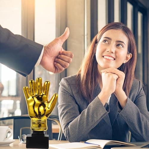 IMIKEYA Award Trophies Goalkeeper Trophy, 10.4 Inch Trophy Gloves Shape Soccer Match Award Cups Fun Prize for Office Kindergarten Celebrations Sports Game Classroom Party Favors for Recognition Gift thumbnail 4