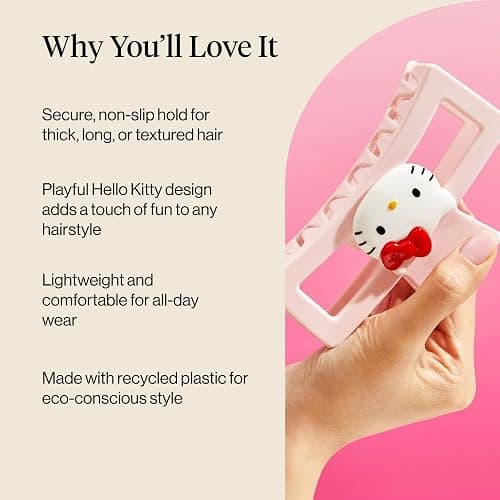 Hello Kitty x Kitsch Hair Clips for Women - Durable, Strong Hold All Day, Cute Jumbo Claw Clips for Thick Hair, Hello Kitty Stuff for Girls | Ideal Gifts for Women - 1 Pc thumbnail 3