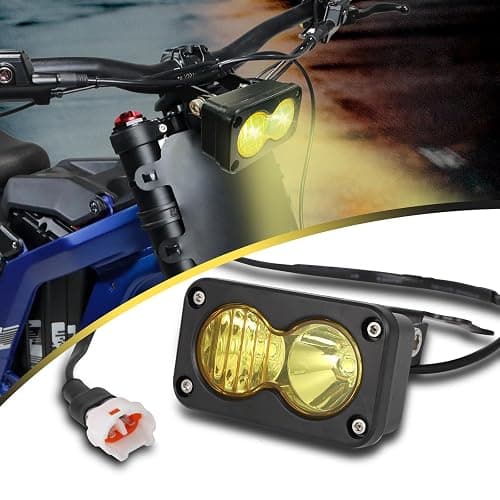 Motoparty Headlight Kit for Sur-Ron Segway X260, Yellow 6000-6500K Spot/Flood Light Pods Combo Kit, Dirtbike Lights Accessories, Bright Front Lamp （3 Inch, with Plug） - Image 1
