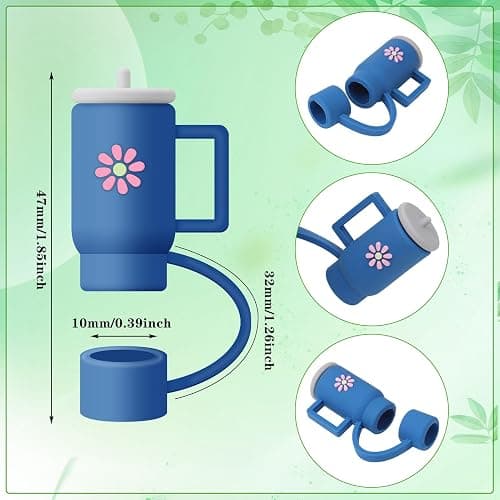 Auidy 20 Pcs Straw Toppers for Stanley Cups - Compatible with 30&40 Oz Tumbler - 10mm Straw Covers thumbnail 3