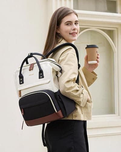 LOVEVOOK Laptop Backpack for Women, 15.6 Inch Work Business Backpacks Purse With Large Capacity, Waterproof Nurse Bag College Bookbag for School, Waterproof Casual Daypack for Travel thumbnail 7