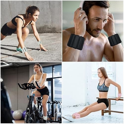 TOPESCT Verstellbare Handgelenkgewichte – 2er-Set (je 0,5 kg) | Tragbares Handgelenk- und Knöchelgewichte für Yoga, Tanz, Barre, Pilates, Cardio, Aerobic, Walking thumbnail 6