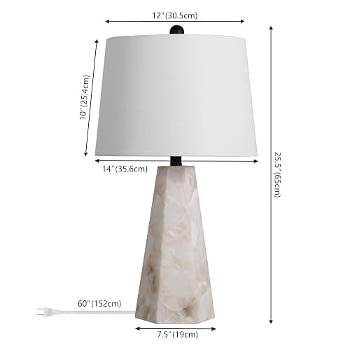 JONATHAN Y 25.5" Natural/Black Modern Table Lamp for Bedroom, White Linen Shade, Contemporary Bedside Nightstand Lamp for Living Room, LED Bulb Included (JYL6205B) thumbnail 2