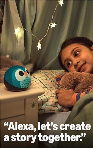 Amazon Echo Dot Kids (newest model) - Designed for kids, with Alexa+ Early Access, parental controls, Includes 1 Year of Amazon Kids+, Owl thumbnail 4
