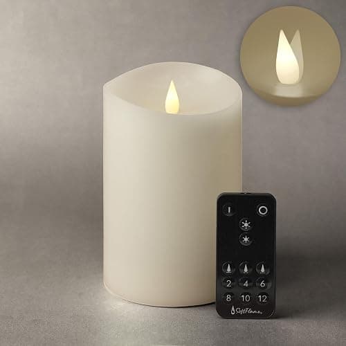 Softflame Flameless LED Candles with Remote Control, 4"x 6.25"Flickering 3D Moving Flame Battery Operated Candles in Real Wax Shell for Indoor Use, Home Decor White - Image 1