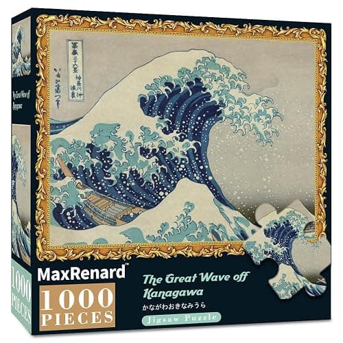 MaxRenard Game 1000 Pieces Jigsaw Puzzle for Adult Fine Art Collection Toy The Great Wave Off Kanagawa Puzzle - Image 1