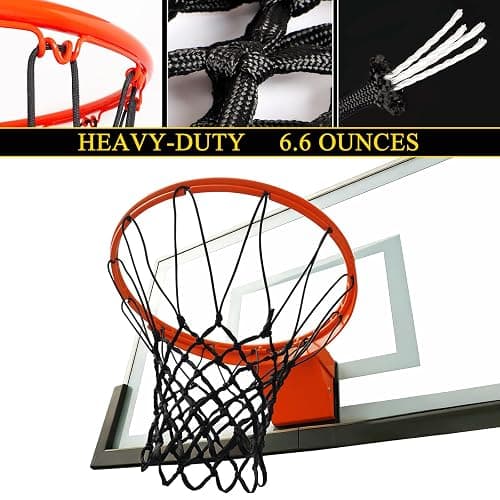 Premium Quality Professional Heavy Duty Basketball Net Replacement - All Weather Anti Whip,Fits Standard Indoor or Outdoor 12 Loops Rims12 Loops thumbnail 6