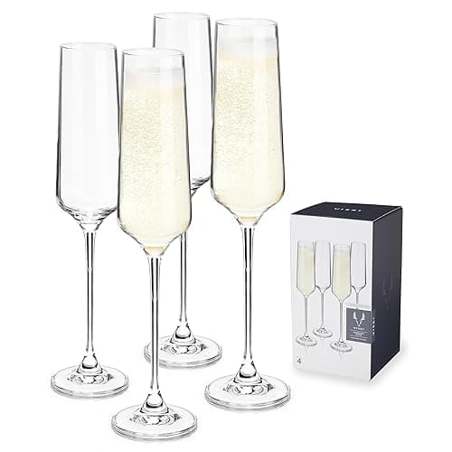 Viski Crystal Champagne Flutes