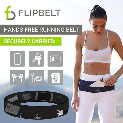 FlipBelt Zipper Running Belt, Waist Pack for Fitness and Running, US Company thumbnail 2