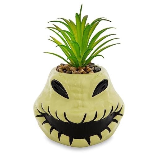 Disney The Nightmare Before Christmas Oogie Boogie 4-Inch Ceramic Mini Planter With Artificial Succulent - Image 1