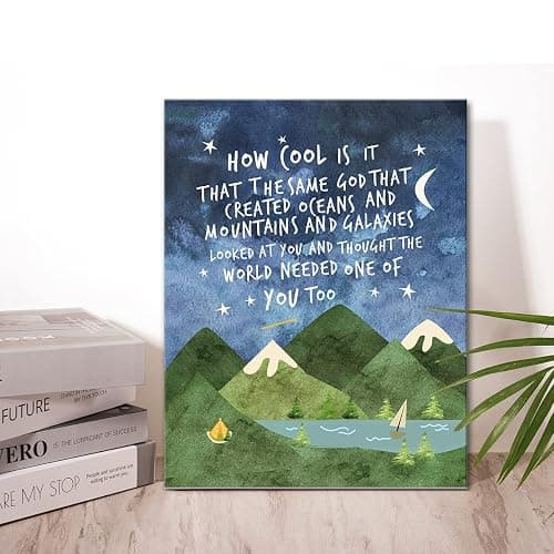 Wailozco Same God Creation Wall Art,Mountain Wall Art for Nursery Toddler Boy Room Wall Decor,Christian Kids Canvas Framed Poster Print,Adoption Gifts First Communion Gifts for Boys thumbnail 5