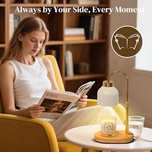 Seniny Electric Candle Warmer Lamp with Timer Dimmable, Adjustable Height Lamp Candle Warmer for Jar Candles, Home Decor Warming Light, Flameless Wax Melter Lamps, Christmas Birthday Gifts for Women thumbnail 7