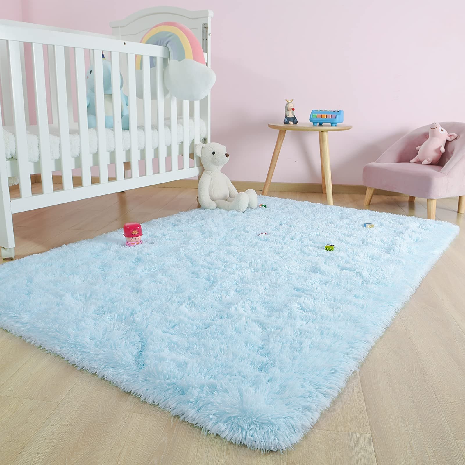 Kelarea Area Rug for Living Room, 3x5 Non-Slip Light Blue Rug Fluffy Soft Shag Rugs, Fuzzy Shaggy Plush Carpet for Bedroom, Nursery Rooms, Home Dorm - Image 1