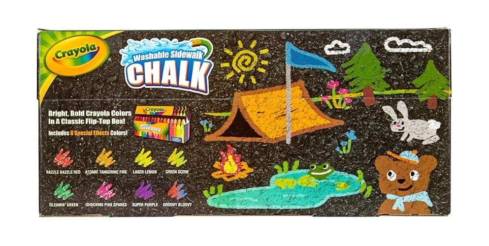 Crayola Ultimate Washable Chalk Collection (64ct), Bulk Outdoor Sidewalk Chalk for Kids, Anti-Roll Sticks, Outdoor Activities & Toys for Kids, Ages 3, 4, 5 thumbnail 7