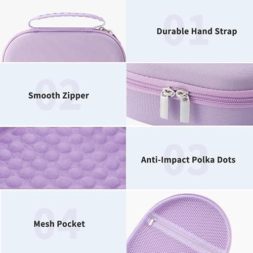 Case for Apple Airpods Max Headphones, Travel Portable Headphone Hard Case Cover Bag, Mesh Pouch with Zipper for Charger and Accessories (Purple) thumbnail 5