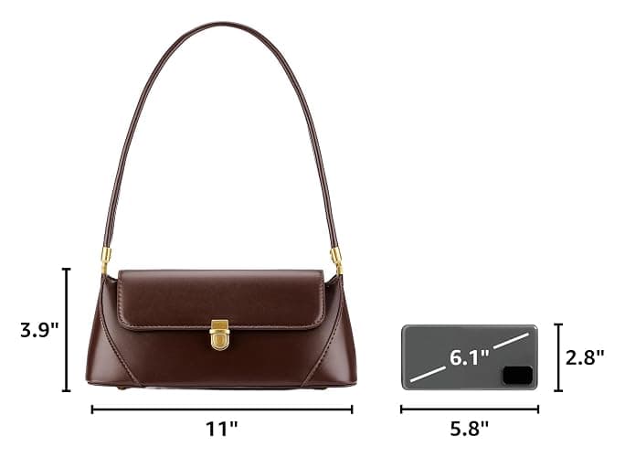 WEIMZC Shoulder Bag for Women Vintage Purse Fashion Classic Vegan Leather Clutch Tote Retro Handbag with Buckle Closure thumbnail 3