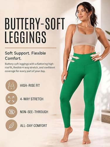 Blue Breath Leggings for Women High Waisted, Buttery Soft Yoga Pants, Non See Through Light Tummy Control Athletic Pants thumbnail 2