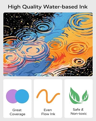 JusArt 60 Colors Dual Tip Acrylic Paint Pens Markers, Brush and Fine Tip, Premium Paint Pens for Wood, Canvas, Egg, Stone, Fabric, Rocks, Metal, Glass, Ceramic, DIY Crafts Making Art Supplies Gifts thumbnail 3